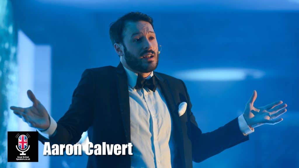 Aaron Calvert illusionist awards host stage close up magician book at agent Great British Speakers