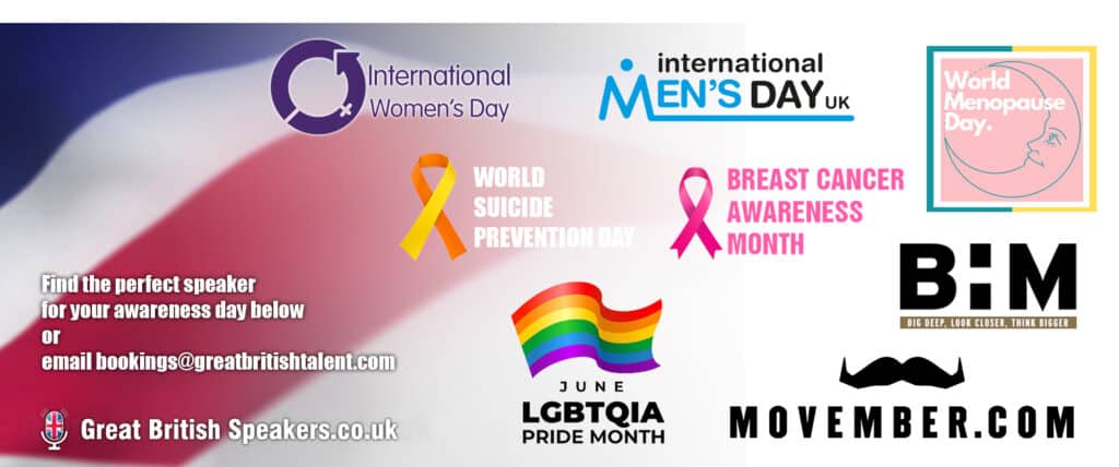 Find the perfect speaker for world UK awareness days at speaker bureau Great British Speakers