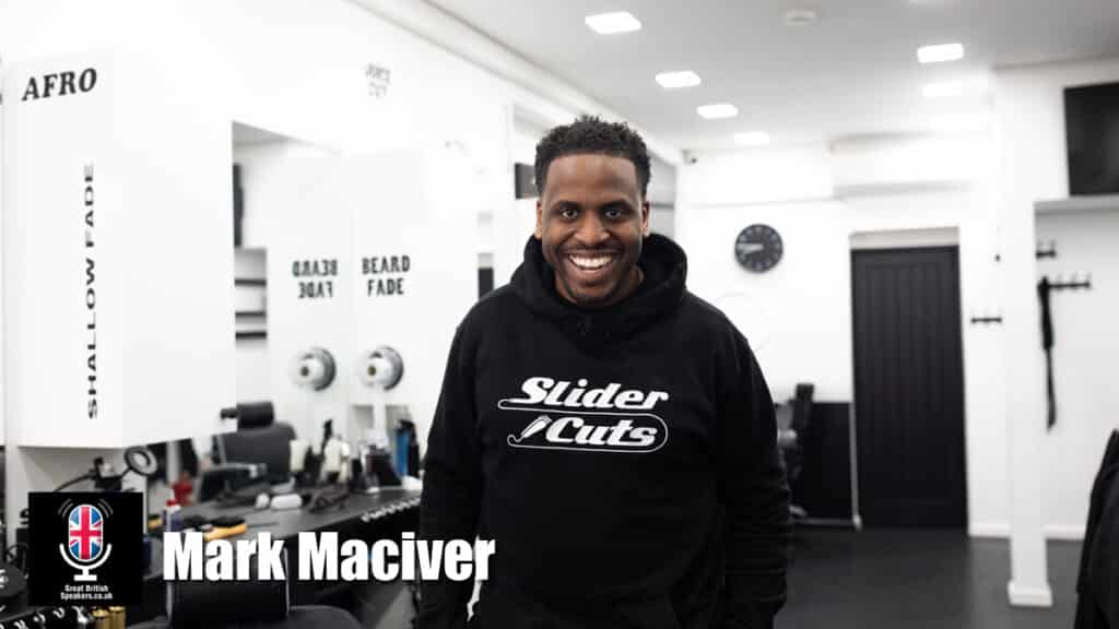 Mark Maciver Entrepreneur hire owner Slider Cuts Barber Diversity mental health speaker book at Great British Speakers