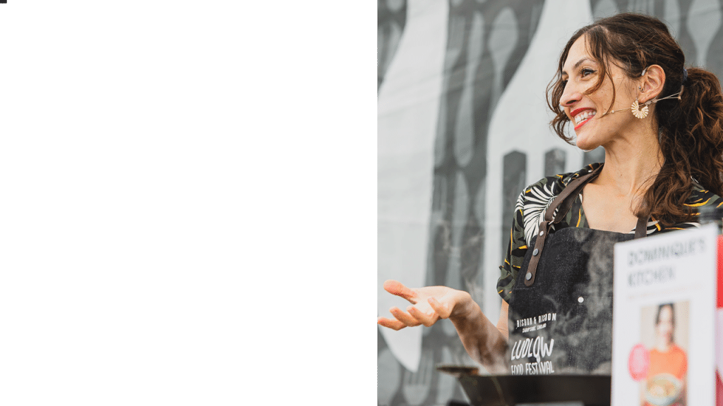 Dominique Woolf - hire cook chef Founder of 'The Woolf's Kitchen' speaker book at agent Great British Speakers