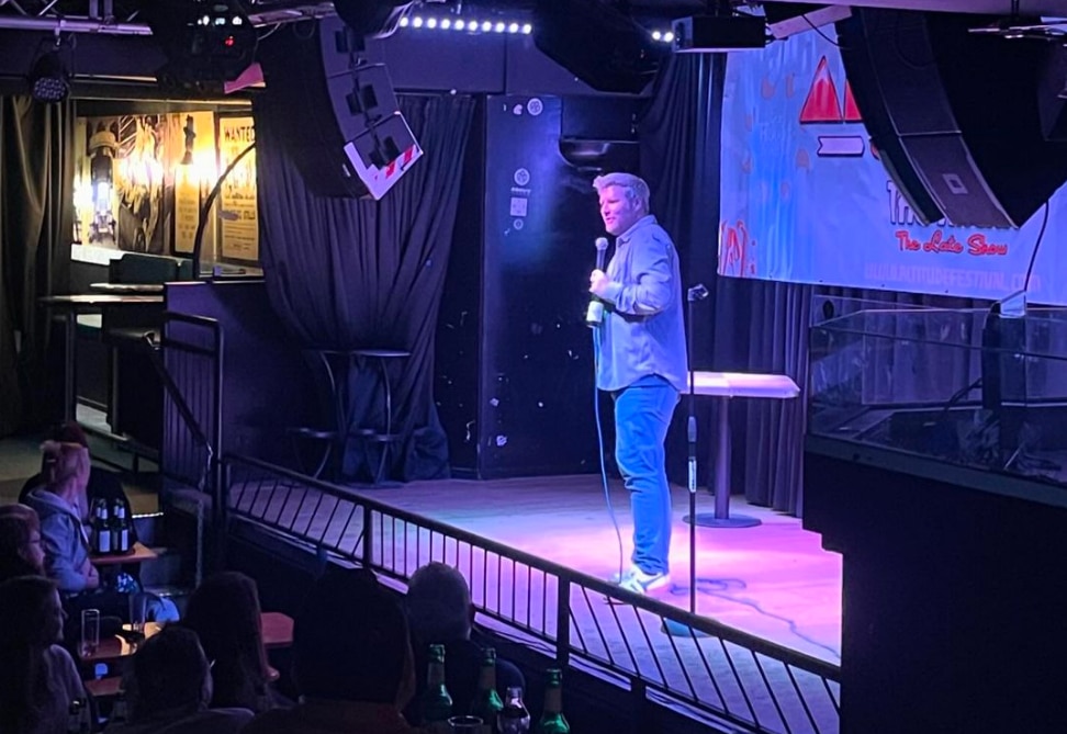 Great Scott Bennet live at the apollo comedian corporate awards host booking at agent Great British Speakers