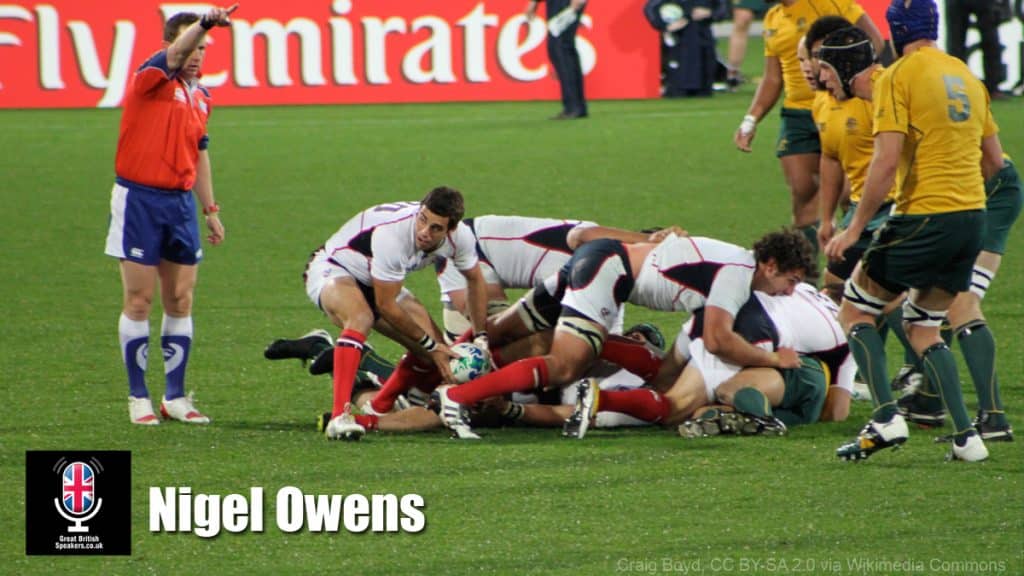 Nigel Owens Welsh Rugby Referee Farmer LGBT Diversity after dinner speaker book at agent Great British Speakers