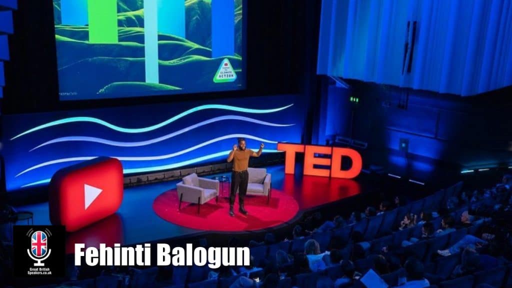Fehinti Balogun Equality diversity inclusion sustainability climate action speaker book at agent Great British Speakers