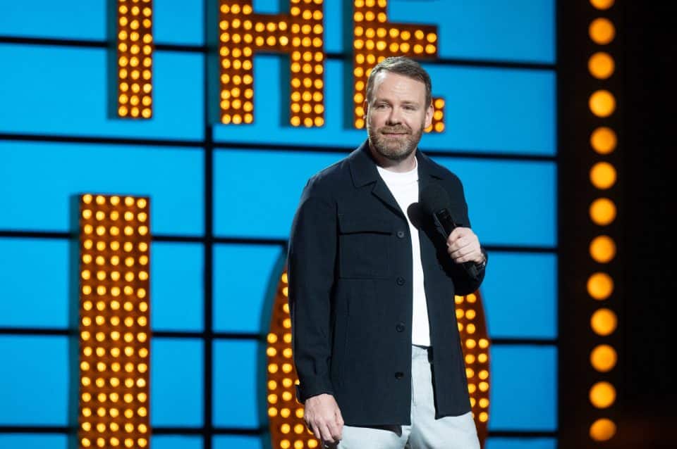 Neil Delamere hire Irish Comedian speaker event host book at agent Great British Speakers