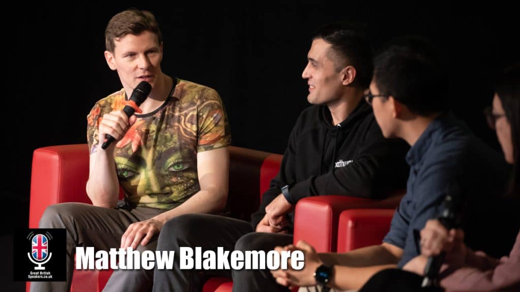 Matthew Blakemore hire AI inventor and digital transformation expert speaker book at agent Great British Speakers.
