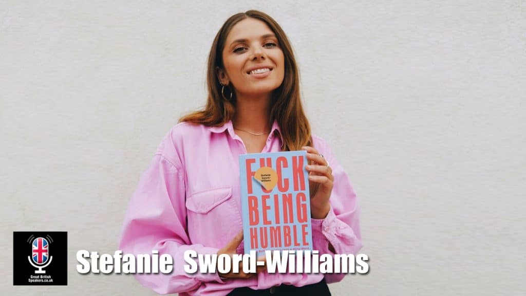 Stef Sword-Williams hire award-winning founder speaker book at agent Great British Speakers....