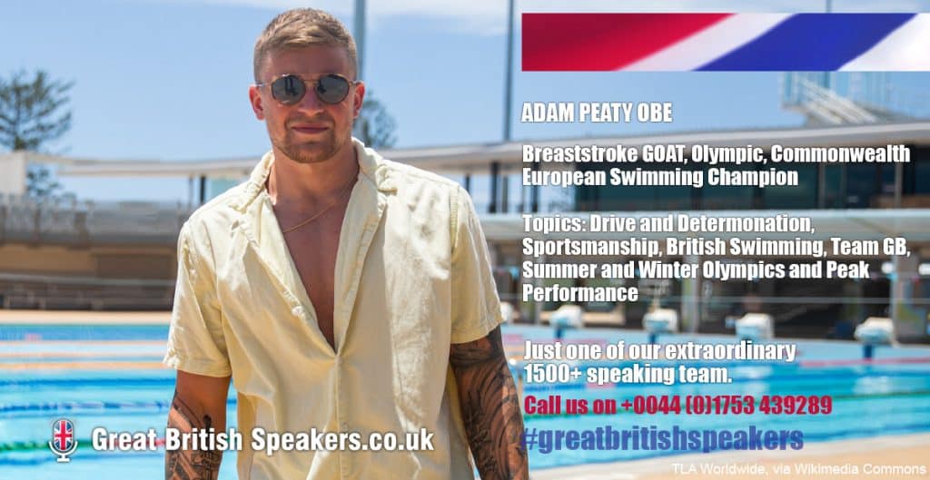 Adam Peaty hire Breaststroke GOAT speaker book at agent Great British Speakers