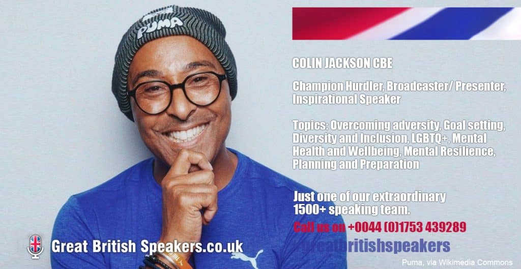 Colin Jackson CBE hire Champion Hurdler speaker book at agent Great British Speakers