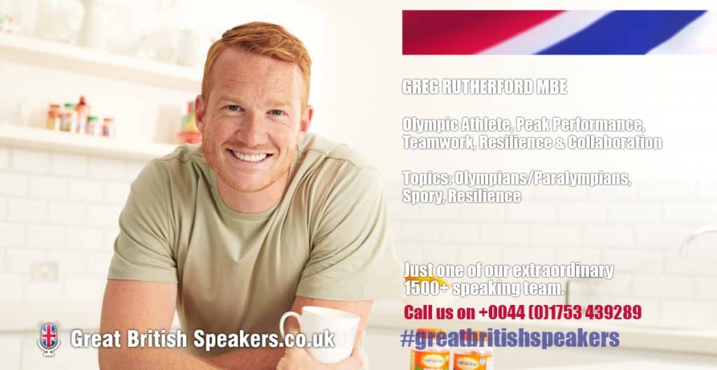 Greg Rutherford MBE hire Olympic Athlete speaker book at agent Great British Speakers