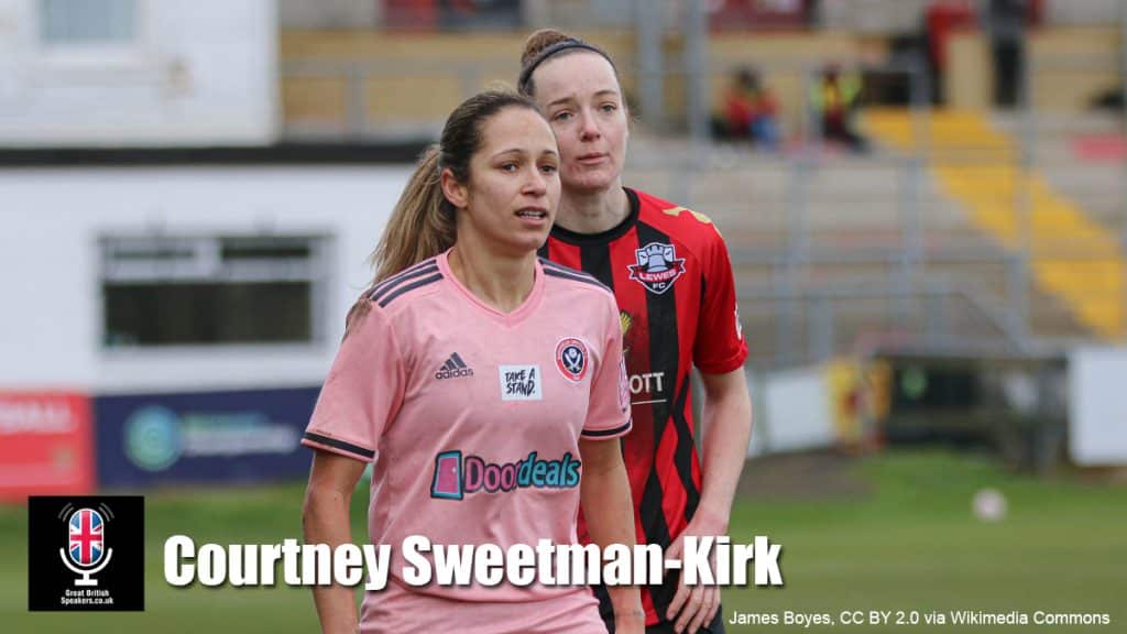 Courtney Sweetman-Kirk hire English Footballer speaker book at agent Great British Speakers