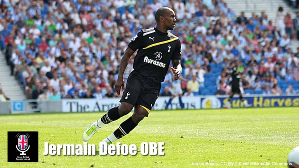 Jermain Defoe OBE hire English football coach speaker book at agent Great British Speakers