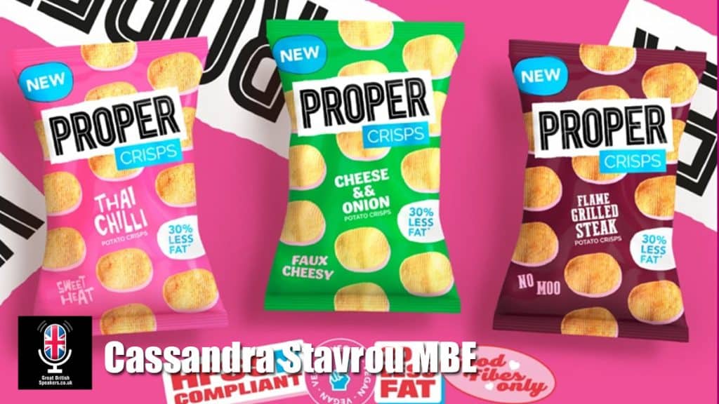 Cassandra Stavrou MBE hire Founder of Proper Snacks speaker book at agent Great British Speakers