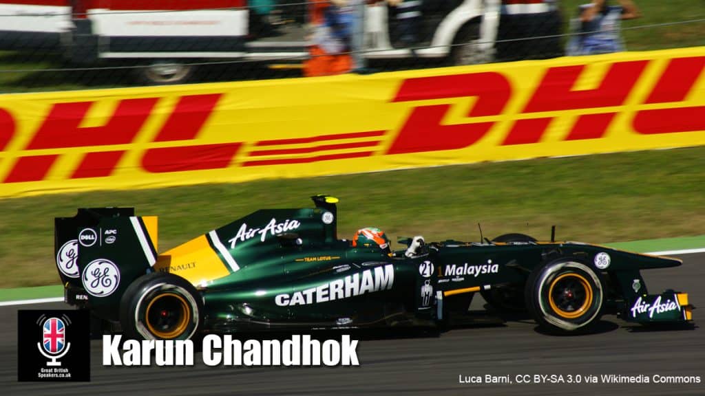 Karun Chandhok hire Formula 1 driver speaker book at agent Great British Speakers....