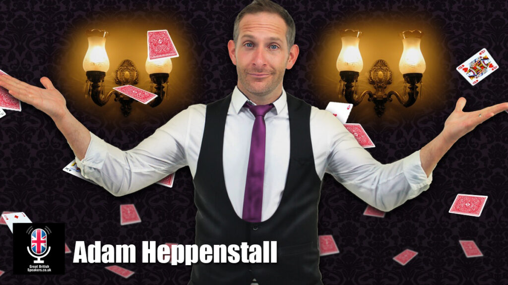 Adam Heppenstall hire Close up stage magician events host booking official agent Great British Speakers