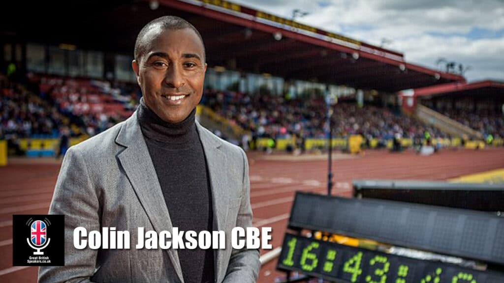 Colin Jackson CBE Olympic world athletics champoin motivational speaker at Great British Speakers