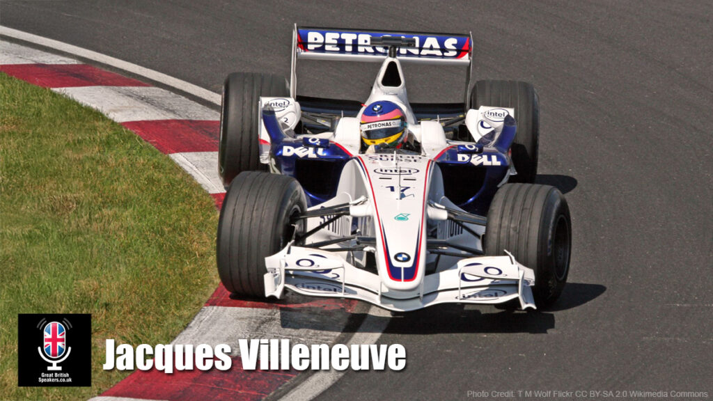 Jacques Villeneuve Hire F1 Grand Prix GP World Champion Indy Car Series Champion Canadian book at official agent Great British Speakers