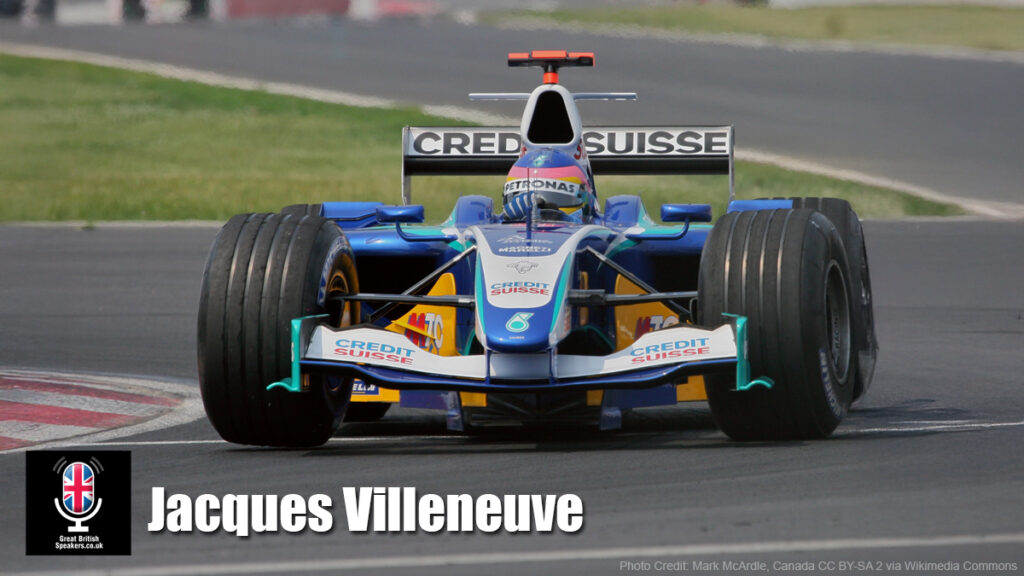 Jacques Villeneuve Hire Formula One Grand Prix GP World Champion Indy Car Series Champion Canadian book at official agent Great British Speakers
