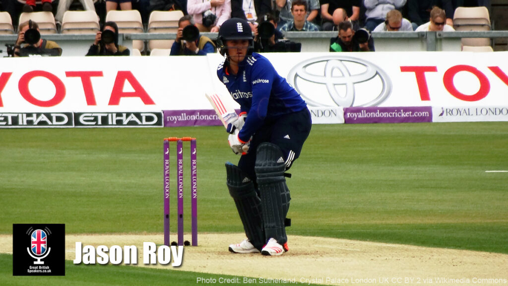 Jason Roy hire International T20 ODI cricket player TV presenter speaker at official agent Great Sports Speakers