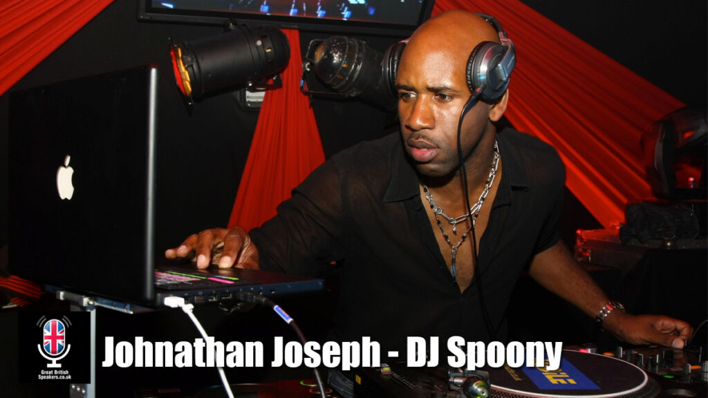 Johnathan Joseph - DJ Spoony book radio presenter sport music broadcaster host official agent Great British Speakers