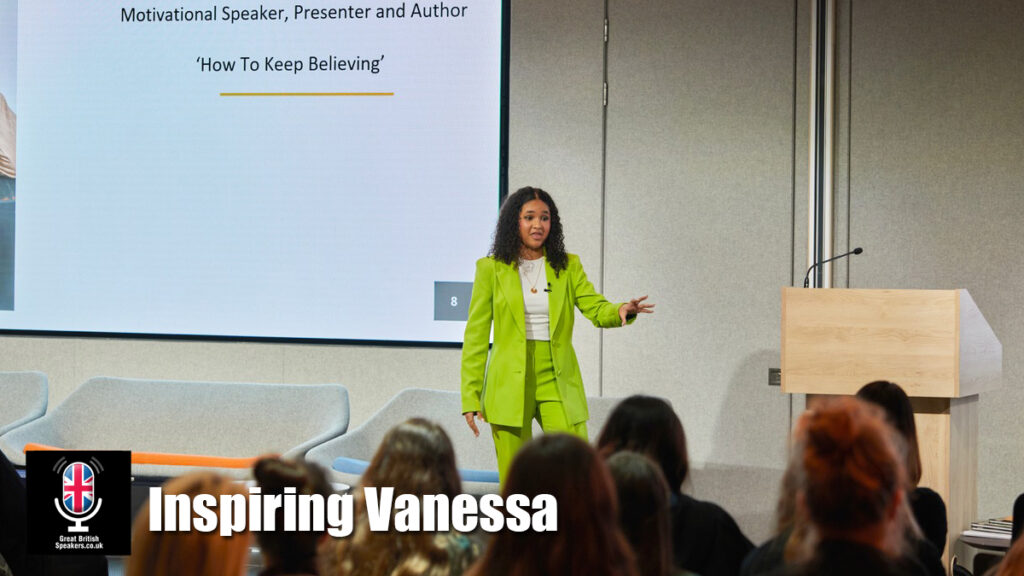 Inspiring Vanessa hire motivational speaker book at agent Great British Speakers