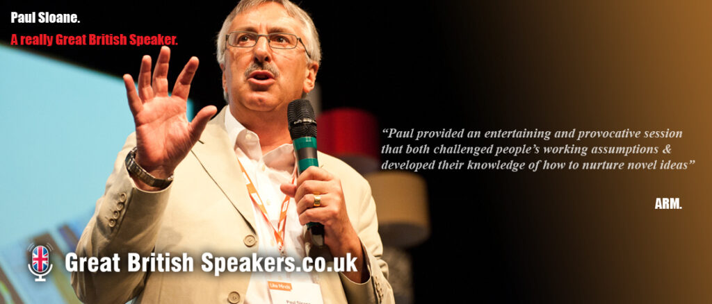 Paul Sloane Innovation and lateral thinker expert speaker at Great British Speakers