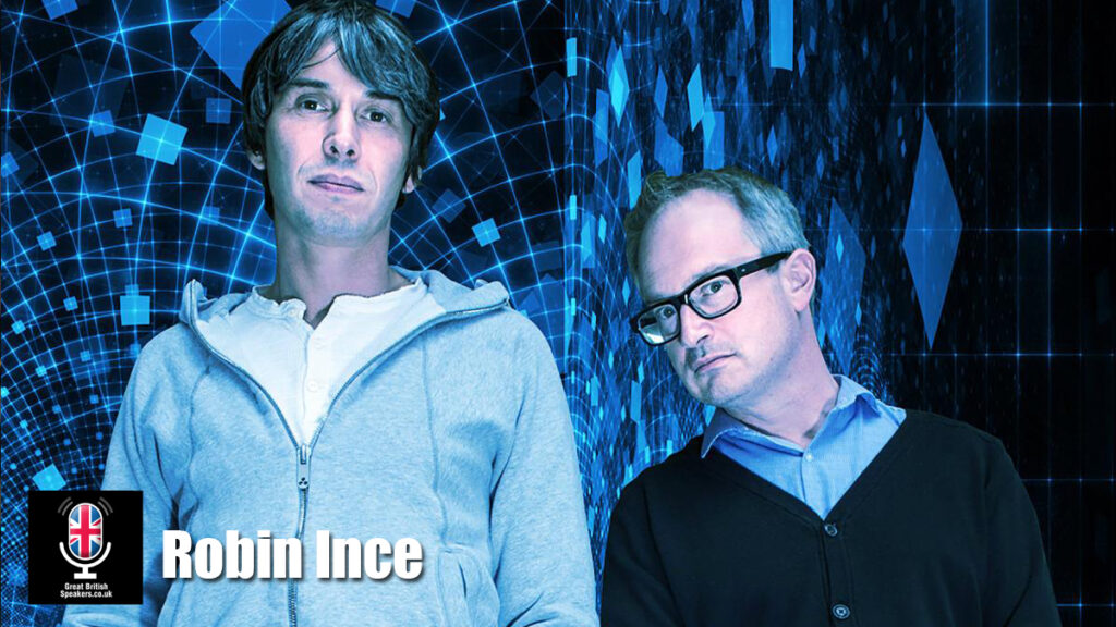 Robin Ince science stand up comedy Prof Brian Cox Speaker book at agent Great British Comedians