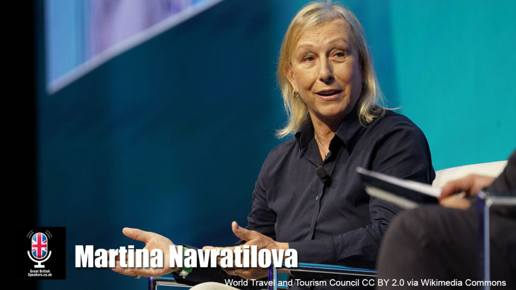 Martina Navratilova hire tennis player speaker book at agent Great British Speakers