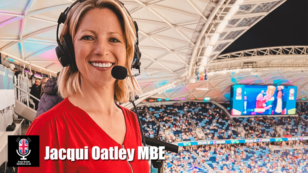 Jacqui Oatley MBE Match of the Day soccer sports presenter host book at official agent Great British Speakers