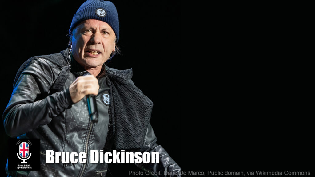 Bruce Dickinson Iron Maiden Pilot Fencer Trooper Beer Entrepreneur Speaker book at official agent Great British Speakers