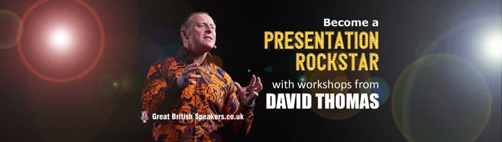 David Thomas become a Presentation Rockstar workshop presentation training at Great British Speakers