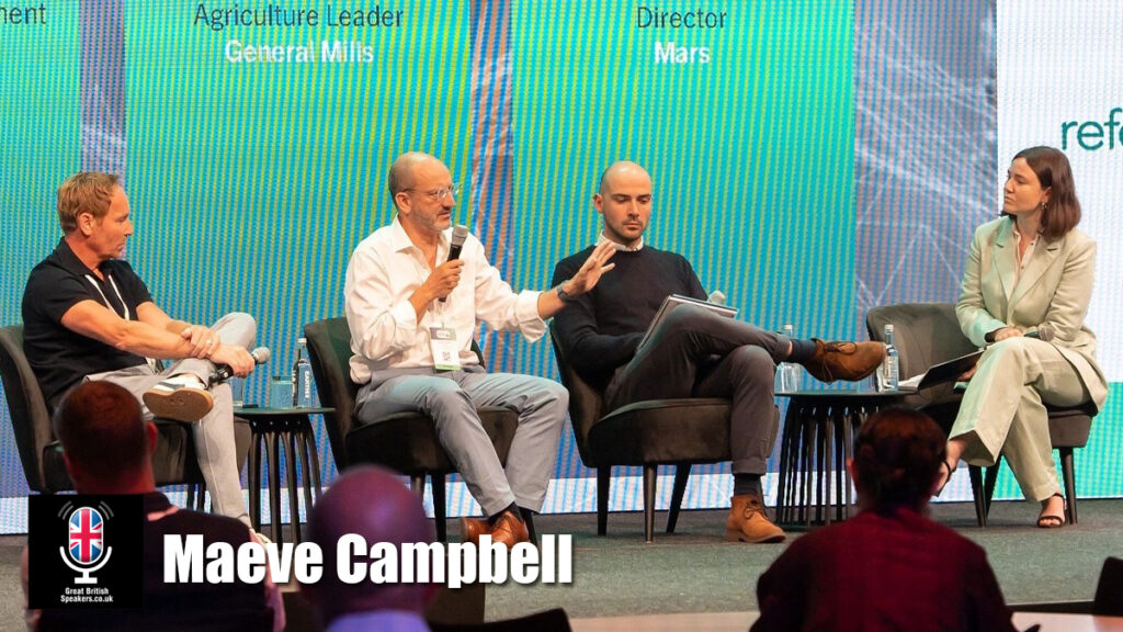 Maeve Campbell hire climate journalist speaker book at agent Great British Speakers