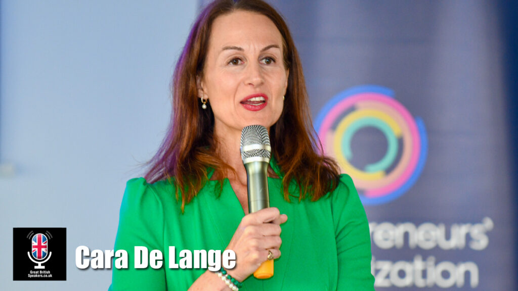 Cara De Lange hire TEDx speaker book at agent Great British Speakers