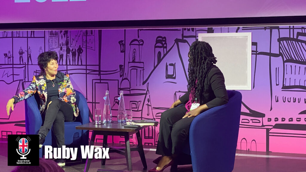 Ruby Wax hire actor speaker book at agent Great British Speakers.