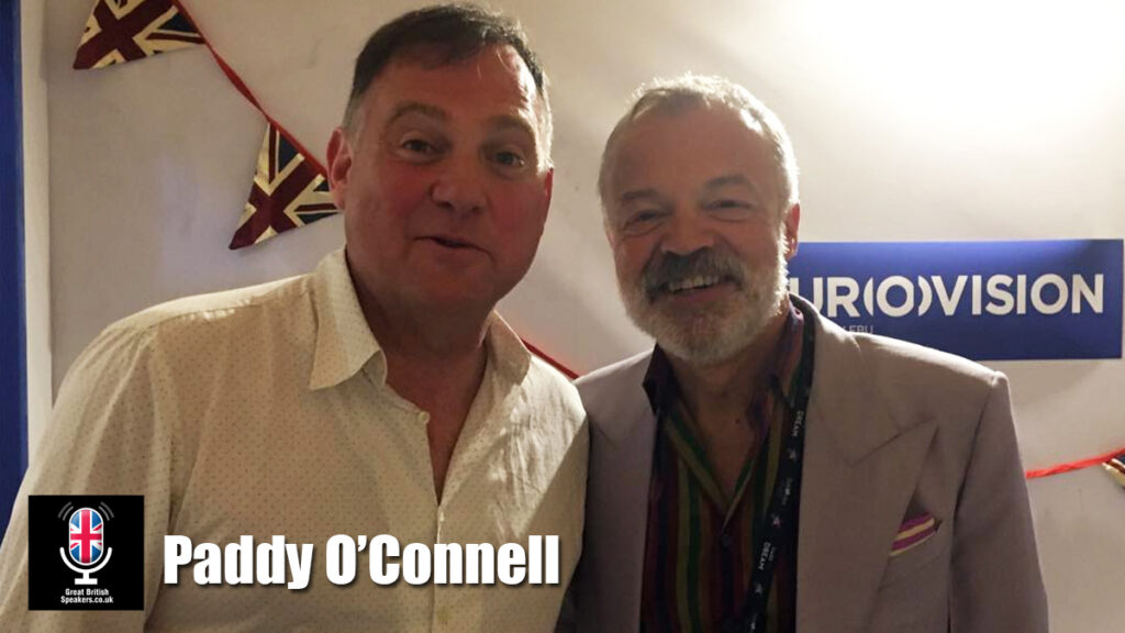 Paddy O'Connell hire broadcaster speaker book at agent Great British Speakers