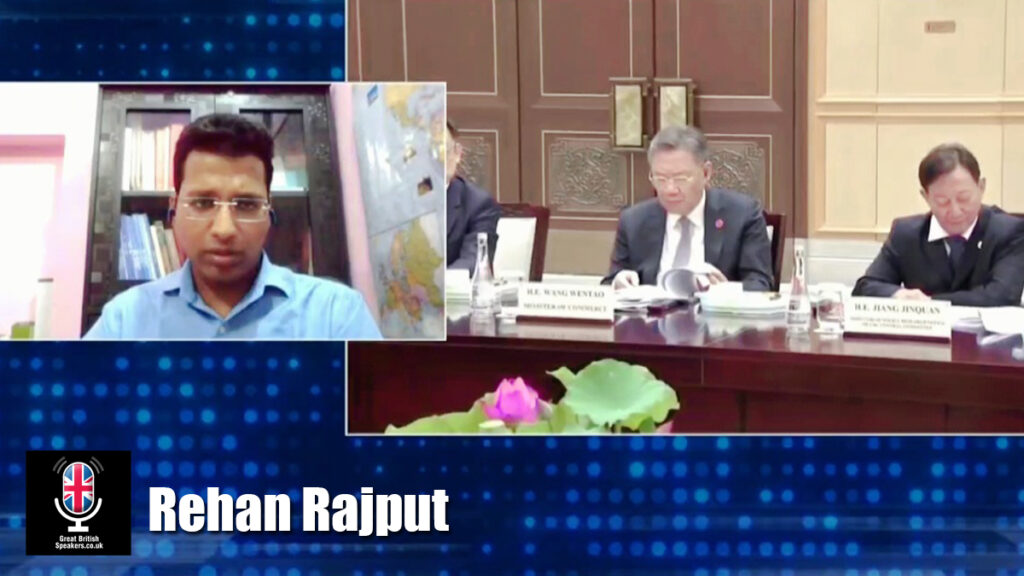 Rehan Rajput hire political speaker book at agent Great British Speakers