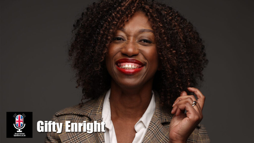 Gifty Enright hire Author speaker book at agent Great British Speakers..