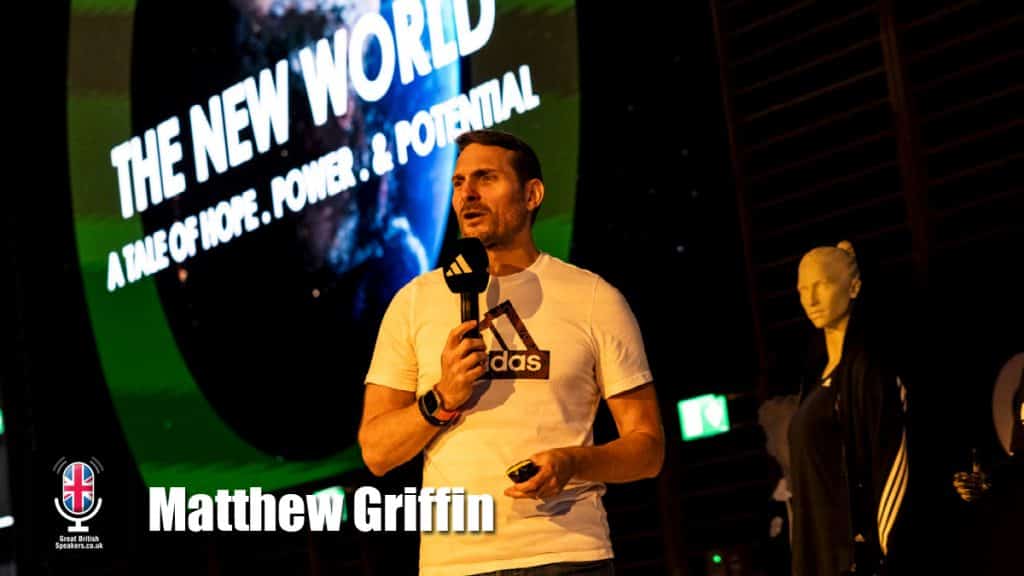 Matthew Griffin hire keynote speaker book at agent Great British Speakers 3 1024x576 1