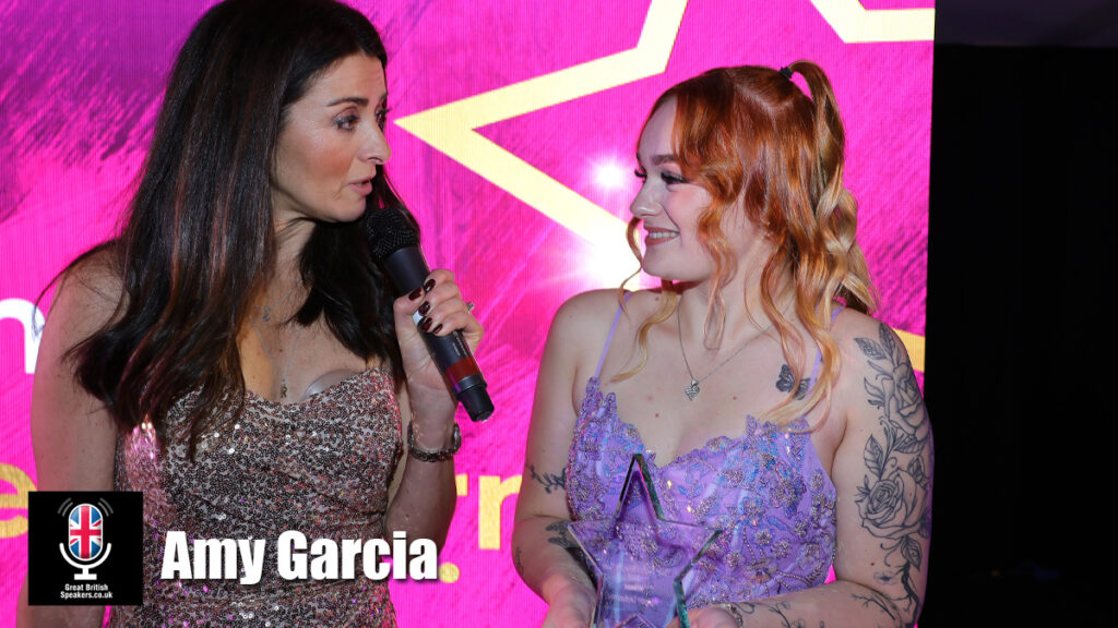 Amy Garcia hire presenter speaker book at agent Great British Speakers