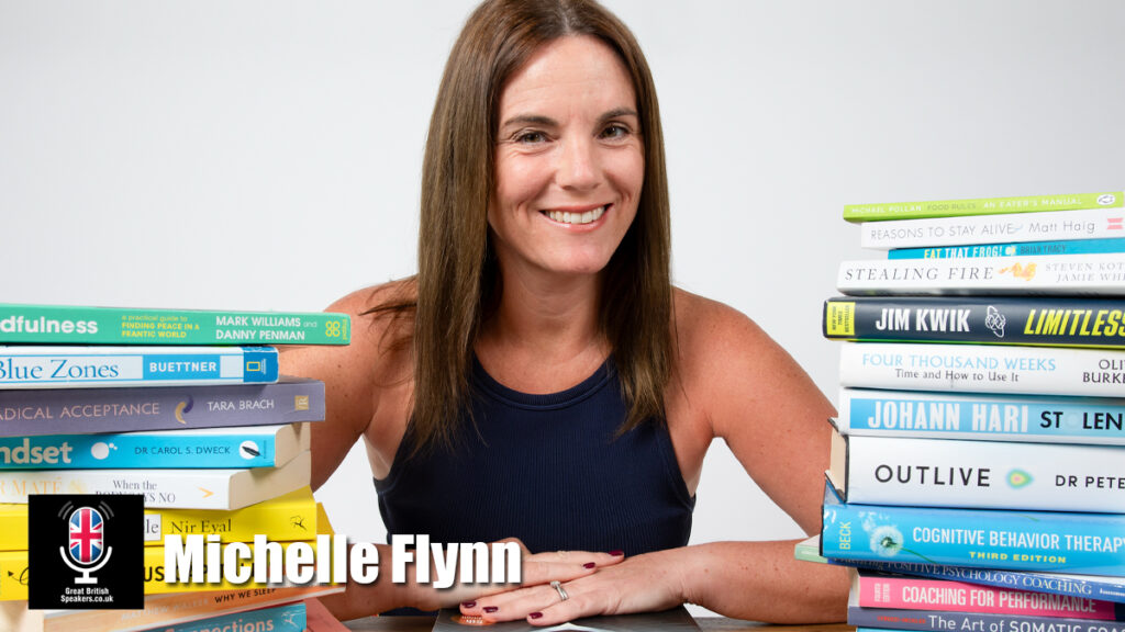 Michelle Flynn hire wellbeing speaker book at agent Great British Speakers,