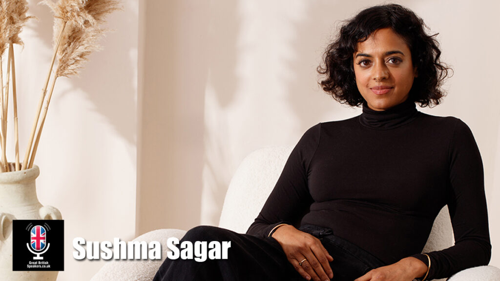 Sushma Sagar hire writer speaker book at agent Great British Speakers...