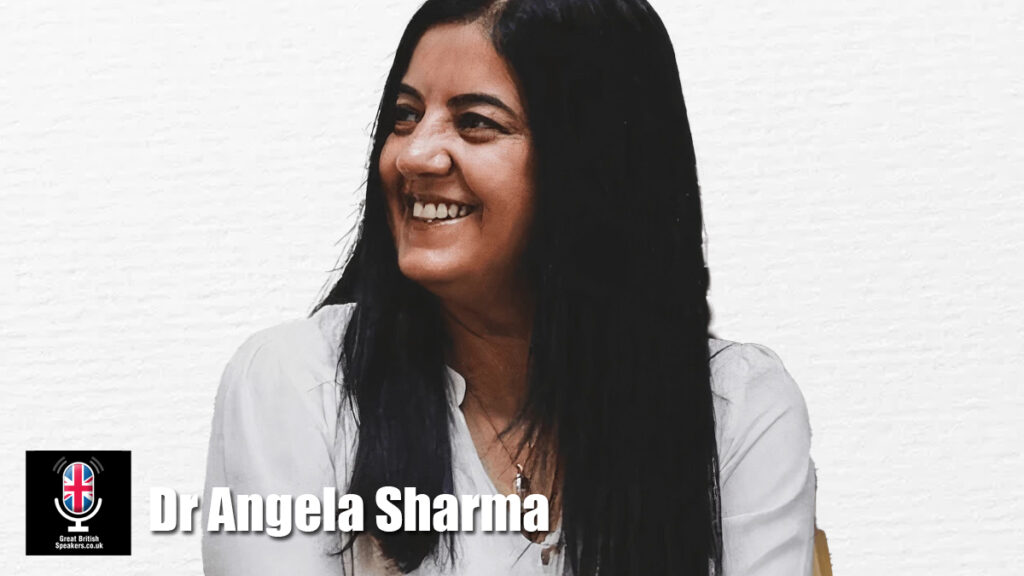 Dr Angela Sharma hire passionate advocate speaker book at agent Great British Speakers