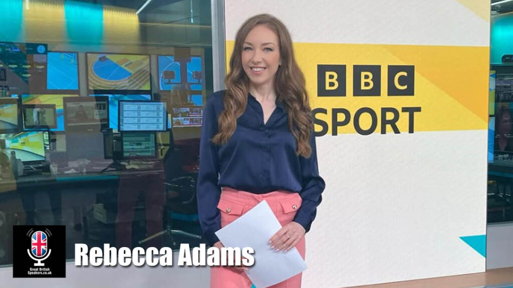 Rebecca Adams hire presenter speaker book at agent Great British Speakers,,