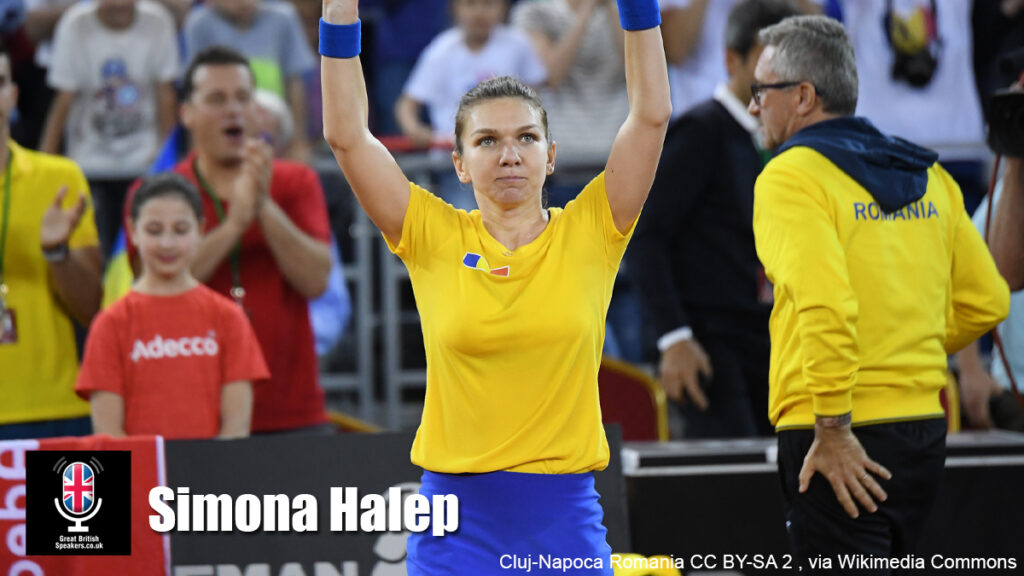Simona Halep hire tennis player speaker book at agent Great British Speakers