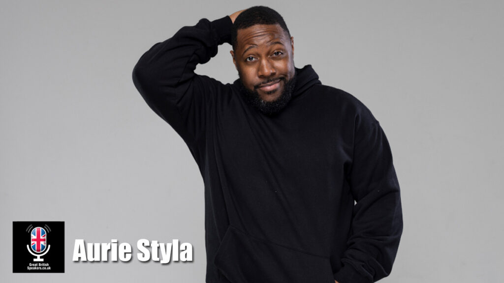 Aurie Styla hire comedian speaker book at agent Great British Speakers