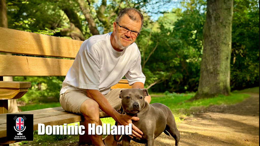 Dominic Holland hire comedian speaker book at agent Great British Speakers