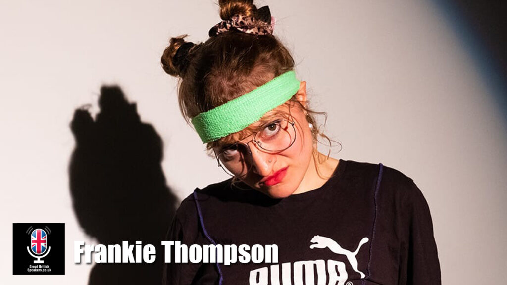 Frankie Thompson hire comedy speaker book at agent Great British Speakers