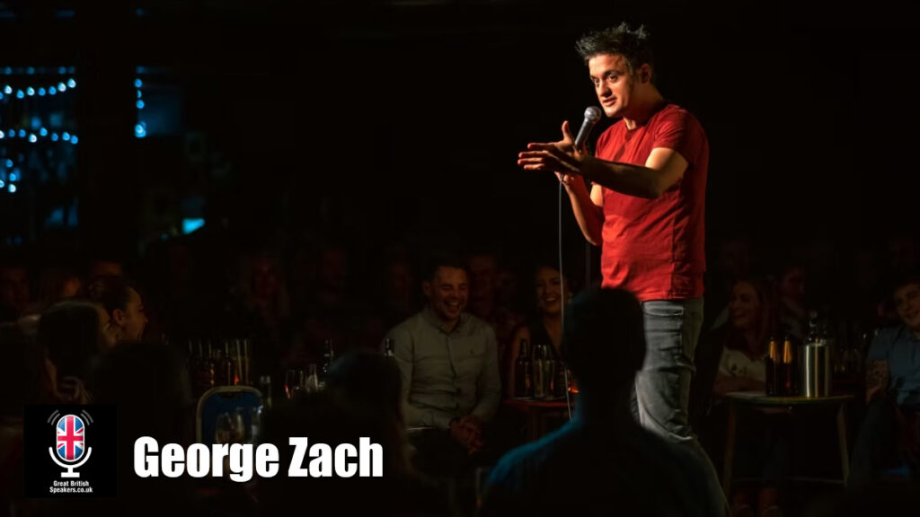 George Zach hire comedian speaker book at agent Great British Speakers