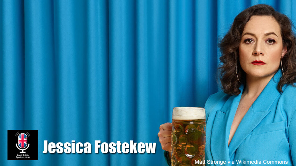 Jessica Fostekew hire comedian speaker book at agent Great British Speakers