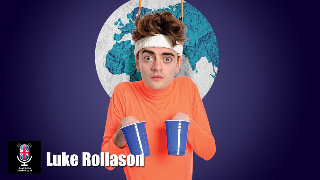 Luke Rollason hire comedian speaker book at agent Great British Speakers