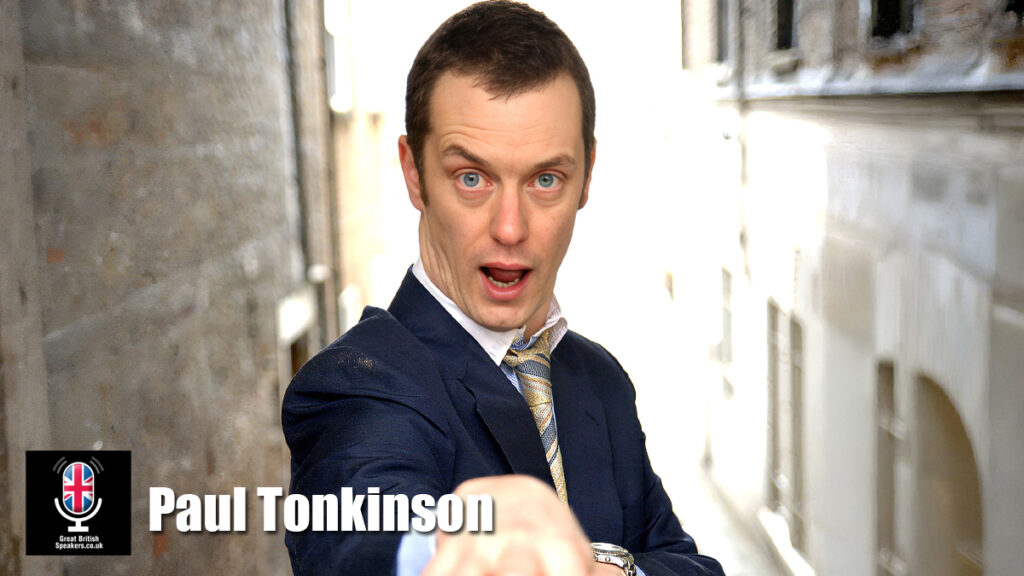 Paul Tonkinson hire comedian speaker book at agent Great British Speakers